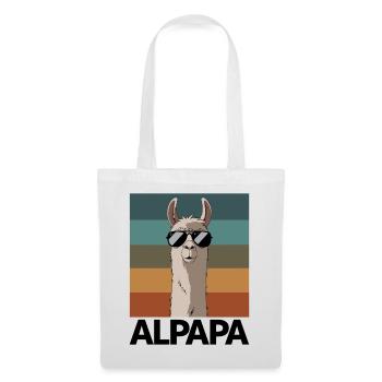 Papa Alpaga Papa Drôle Lama Cadeau de Fête des Pères - Sac en tissu - blanc - Devant