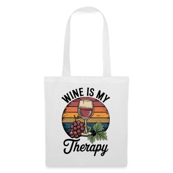 Wine Is My Therapy Wine Glass Outfit for - Tote Bag - white - Front