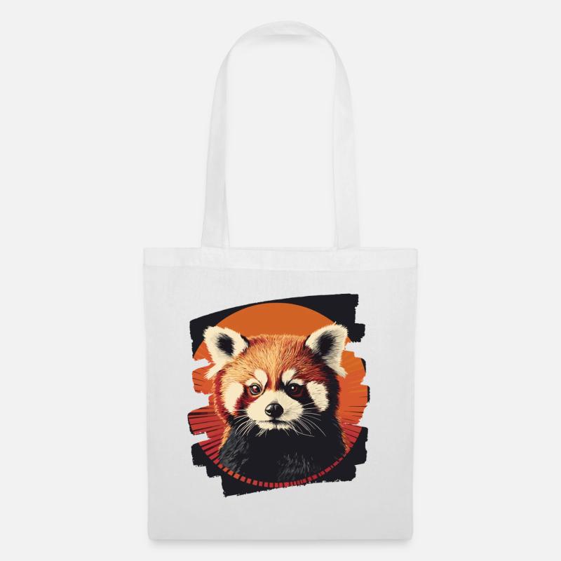 Panda roux rétro - Sac en tissu - blanc