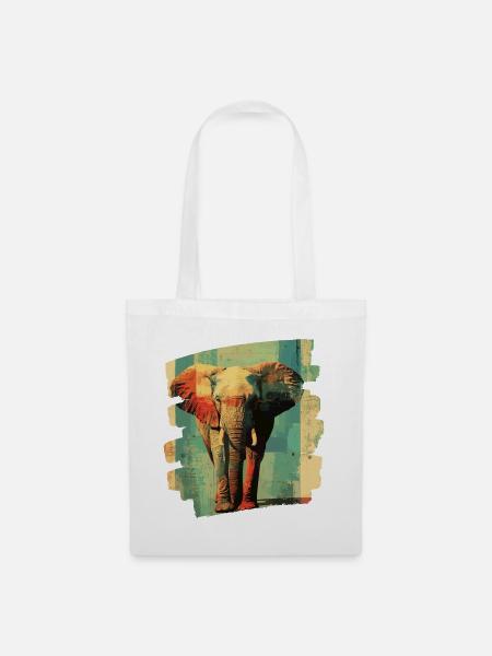 Elefant - Stoffbeutel - Weiß