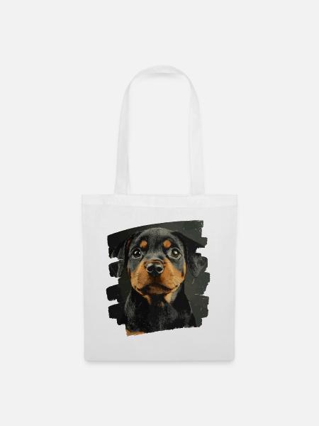 Rottweiler - Stoffbeutel - Weiß