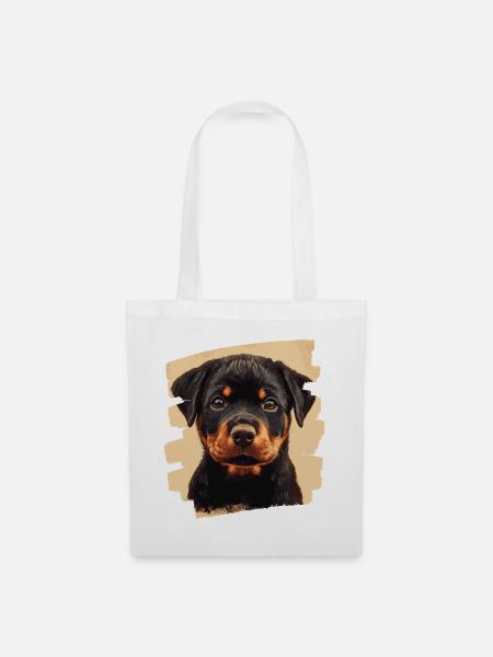 Rottweiler - Stoffbeutel - Weiß