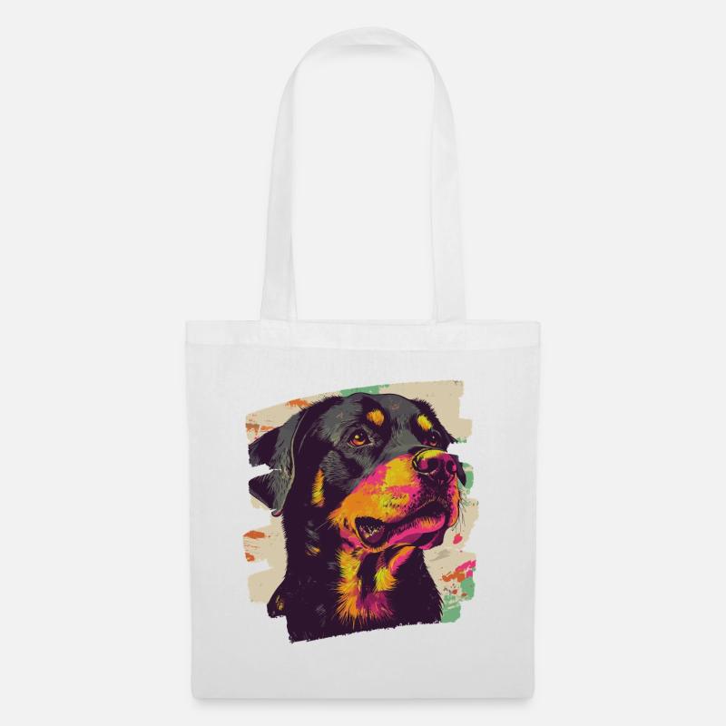 Rottweiler - Stoffbeutel - Weiß
