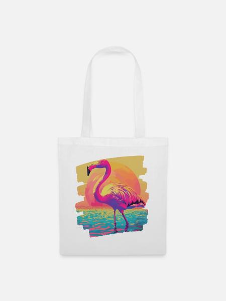 Flamingo - Stoffbeutel - Weiß