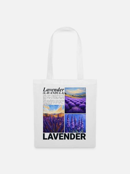 Lavendel Lavandula Natur Provence Botanik Geschenk - Stoffbeutel - Weiß