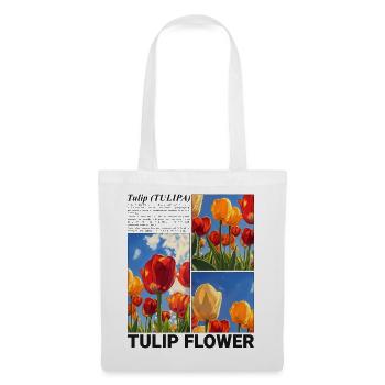 Tulpe Frühling Natur Blume Botanik Geschenk - Stoffbeutel - Weiß - Vorne