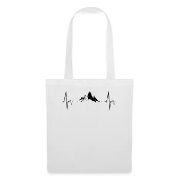 Mountains Heartbeat Hiking Outdoor Gift - Tote Bag - white - Front