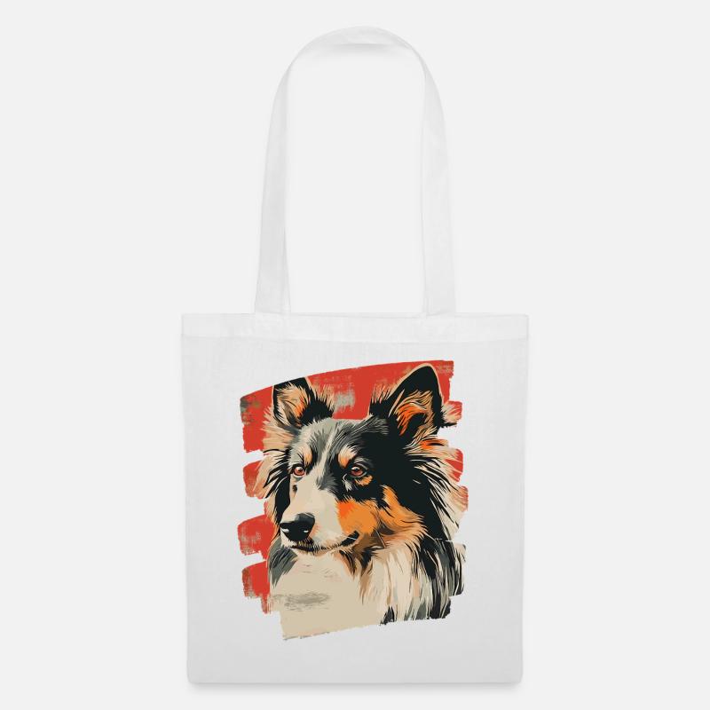 Collie - Stoffbeutel - Weiß