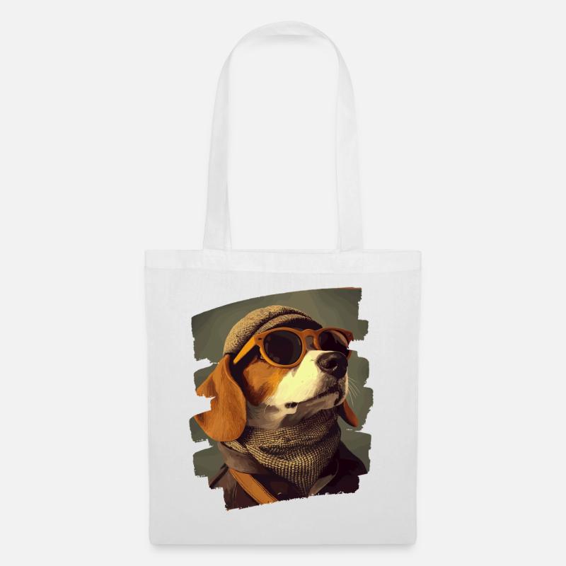 Beagle - Stoffbeutel - Weiß