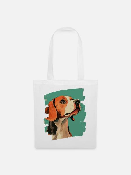 Beagle - Stoffbeutel - Weiß