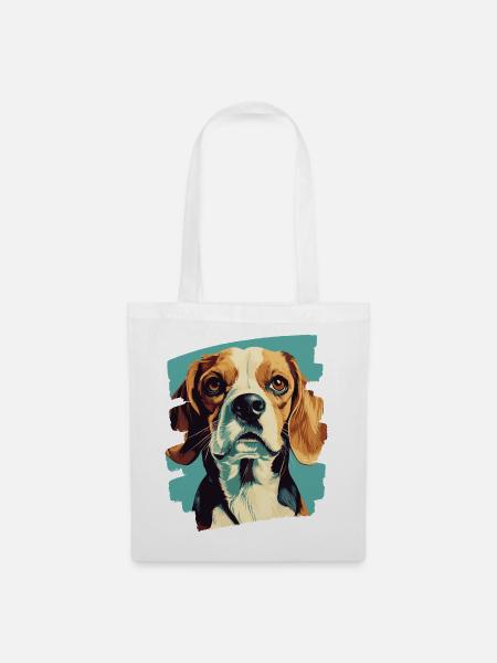 Beagle - Stoffbeutel - Weiß