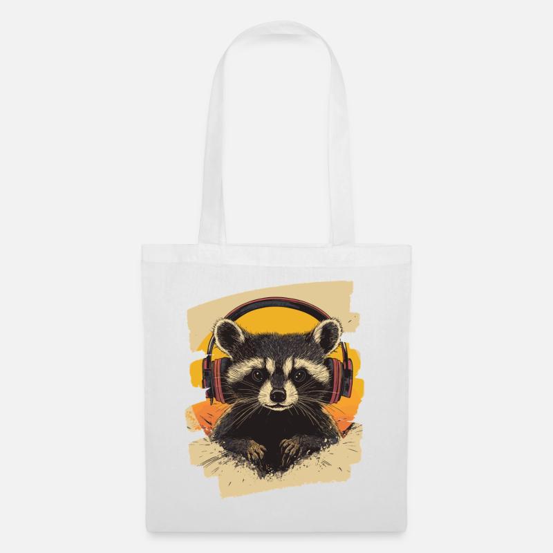 Waschbär - Stoffbeutel - Weiß