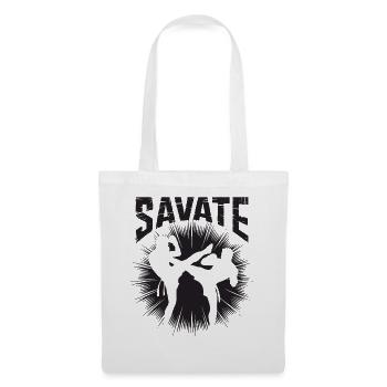 Savate Fight Silhouette - Stoffbeutel - Weiß - Vorne