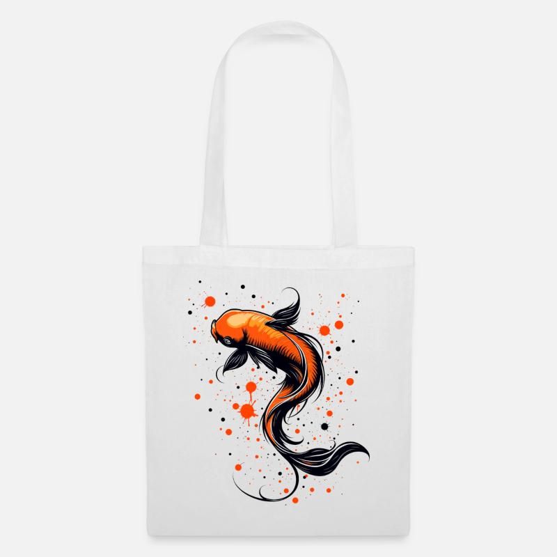Koi Fisch Harmonie - Stoffbeutel - Weiß