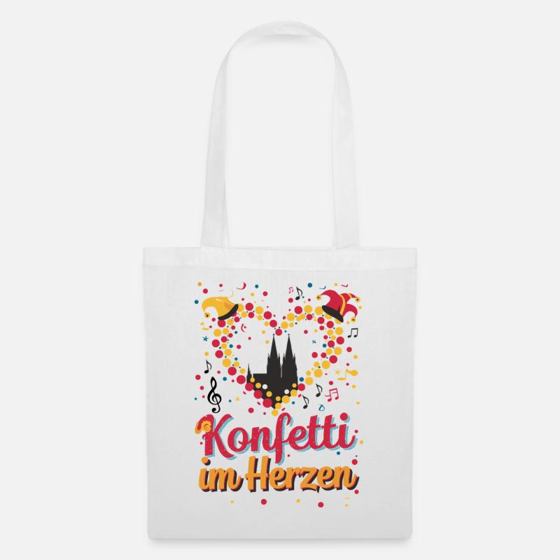 Köln Konfetti Im Herzen Karneval Herz Kölner Köln - Stoffbeutel - Weiß