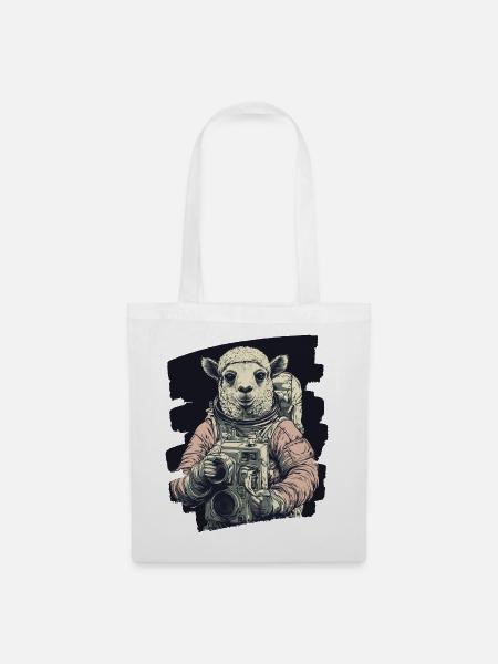 Lama Astronaut - Stoffbeutel - Weiß
