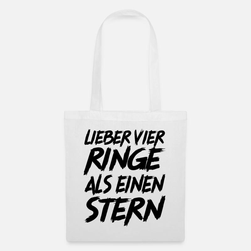 Auto Spruch Lustig Wagen Ringe Stern - Stoffbeutel - Weiß