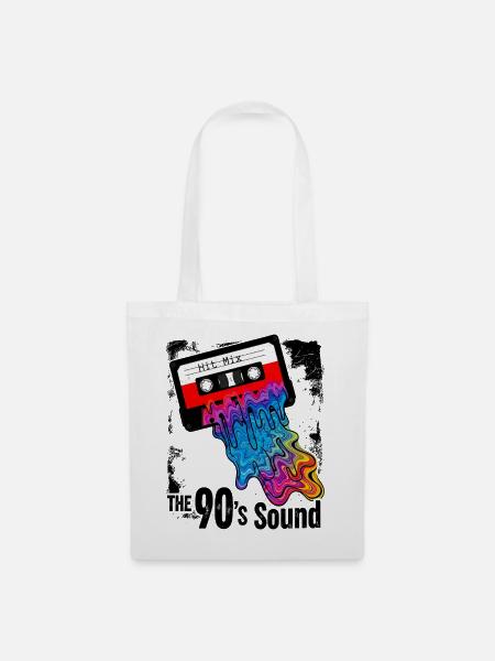 The 90s Sound - Retro Kassette Farbenfroh - Stoffbeutel - Weiß