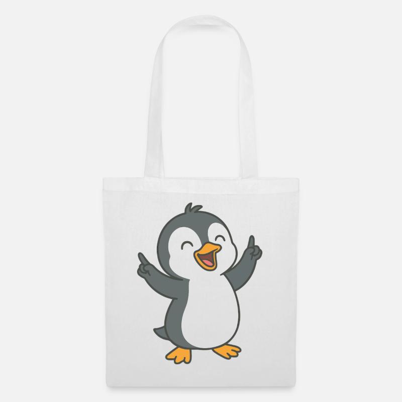 Tanzender Pinguin - Stoffbeutel - Weiß