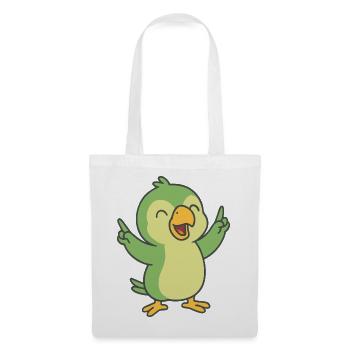 Perroquet de fête - Sac en tissu - blanc - Devant