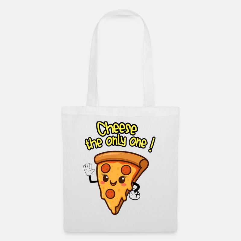 KÄSE DER EINZIGE! - Kawaii Pizza Humor - Stoffbeutel - Weiß