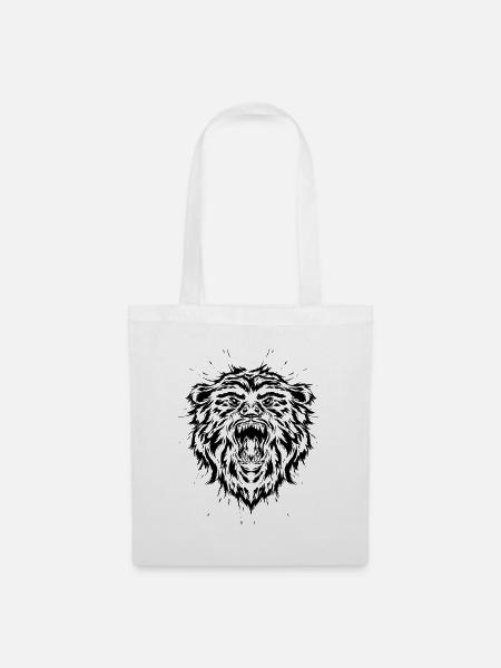 Grizzly Braun Bär - Stoffbeutel - Weiß