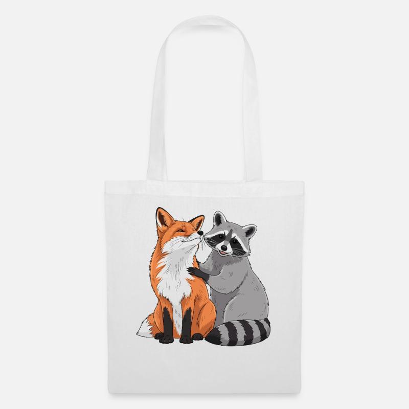 Wilde Tierfreunde Illustration - Stoffbeutel - Weiß