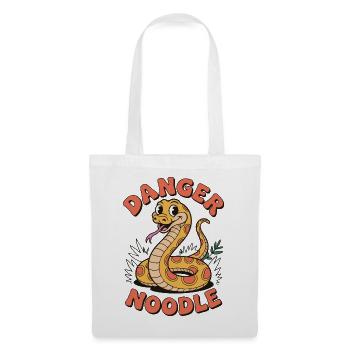 Danger Noodle - Conception de serpent amusante - Sac en tissu - blanc - Devant