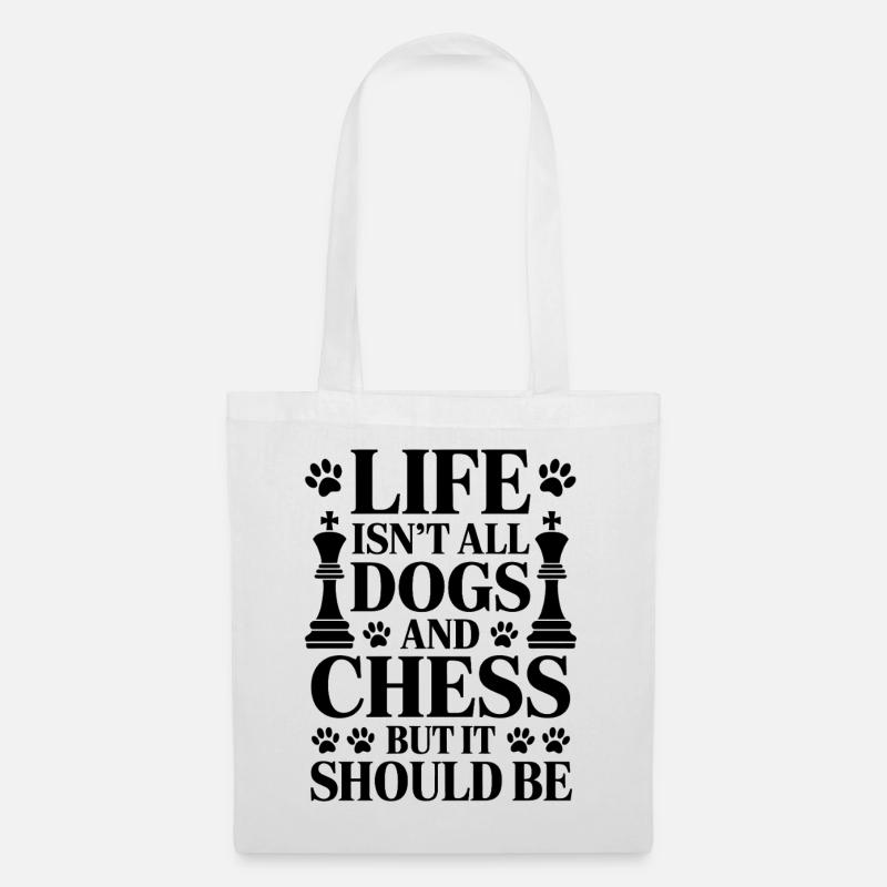 Schach Spruch Schachspieler Hunde Schach Geschenk - Stoffbeutel - Weiß