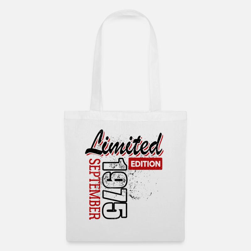 Limited Edition September 1975 Geburtstag Geschenk - Stoffbeutel - Weiß