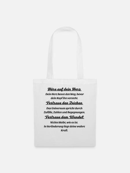Hoere auf dein Herz - Stoffbeutel - Weiß
