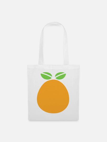 Orangenfrucht-Grafikdesign mit Mango - Stoffbeutel - Weiß