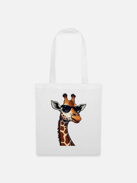 Cool Giraffe mit Sonnenbrille - Stoffbeutel - Weiß