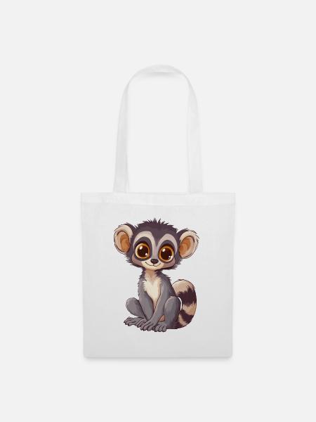 Lemur - Stoffbeutel - Weiß