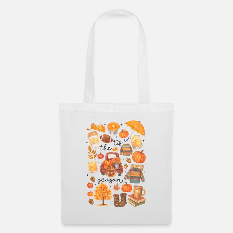 Herbstliche Gemütlichkeit Illustration - Stoffbeutel - Weiß