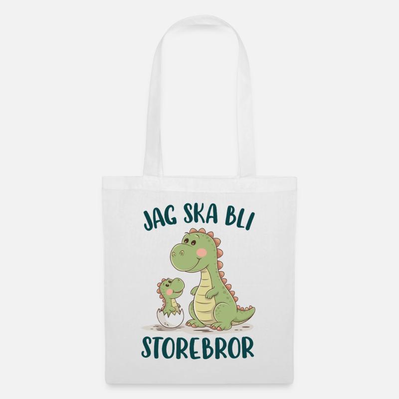 Großer Bruder, ich werde ein großer Bruder - Dinosaurier - Stoffbeutel - Weiß