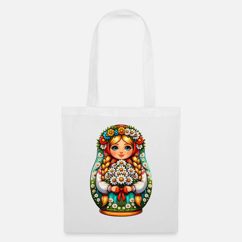  Matroschka auf russisch Matryoshka Doll Russian - Stoffbeutel - Weiß