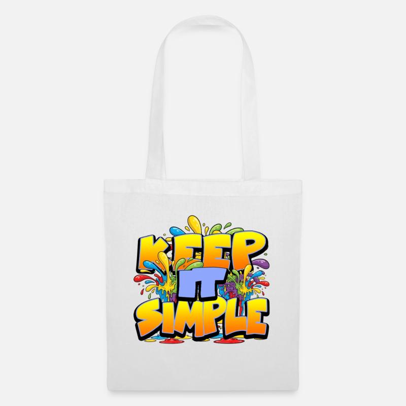 Slogan Coloré Keep It Simple - Sac en tissu - blanc