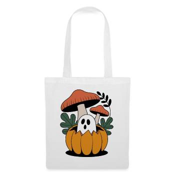 fleurs de citrouille automne forêt nature Halloween - Sac en tissu - blanc - Devant