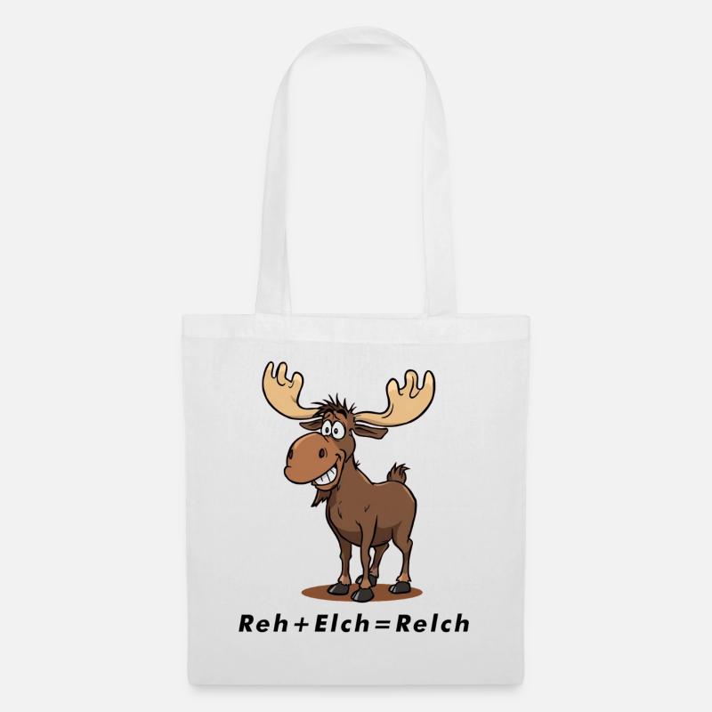 Reh + Elch = Relch - Stoffbeutel - Weiß