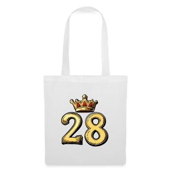 28 Nombre Couronne - Sac en tissu - blanc - Devant