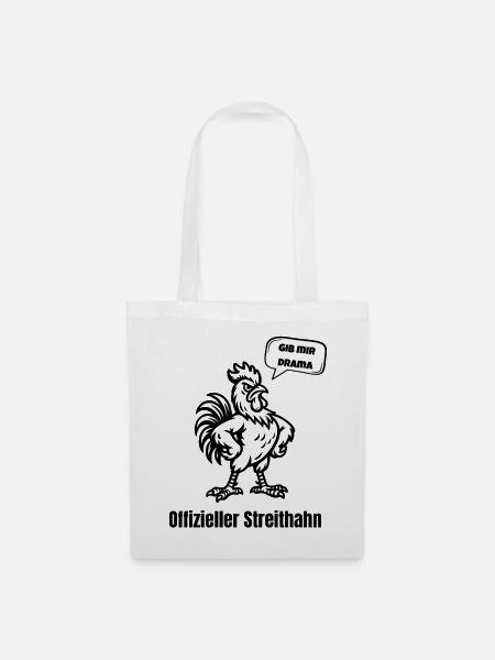 Streithahn - Drama - Stoffbeutel - Weiß