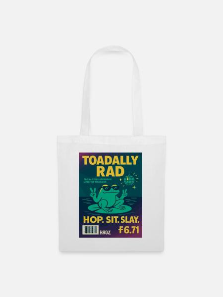 Toadally Rad Disco Frosch Magazin - Stoffbeutel - Weiß