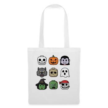 Halloween Building Block Heads Youth Child Halloween - Tote Bag - white - Front