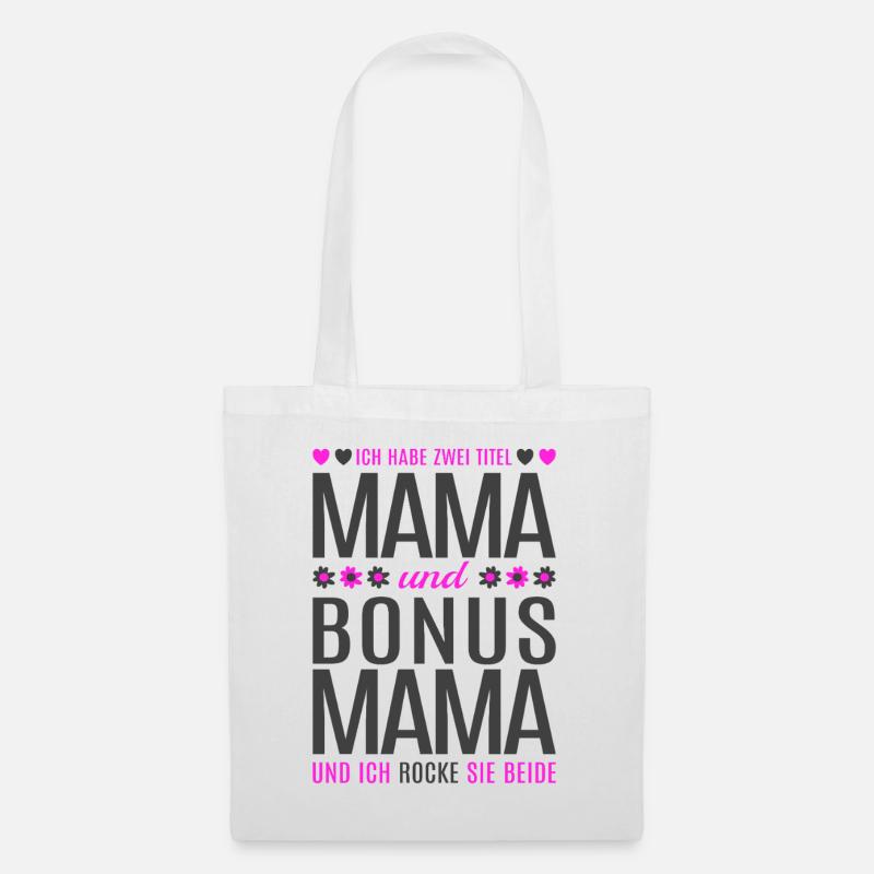 Mama Bonus Mama Stiefmutter Muttertag Geschenk - Stoffbeutel - Weiß