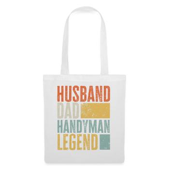 Husband Dad Handyman Legend Retro Craftsman - Tote Bag - white - Front