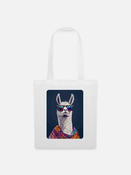 Lama - Stoffbeutel - Weiß