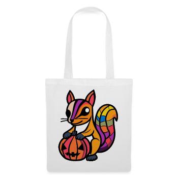 Eichhörnchen Halloween Zombie - Stoffbeutel - Weiß - Vorne