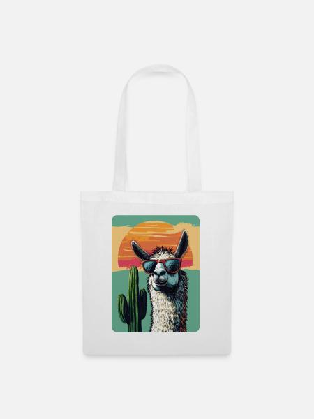 Lama - Stoffbeutel - Weiß