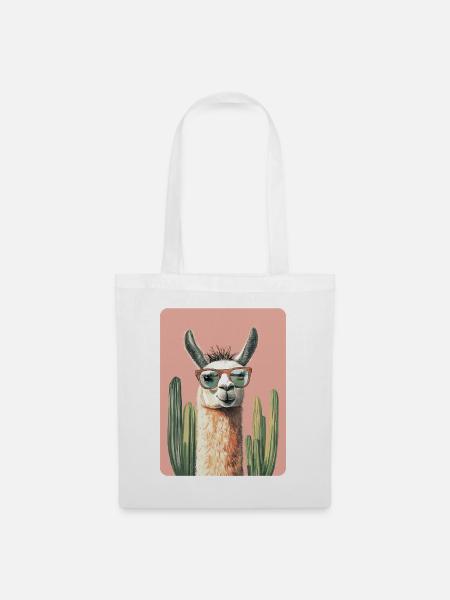 Lama - Stoffbeutel - Weiß